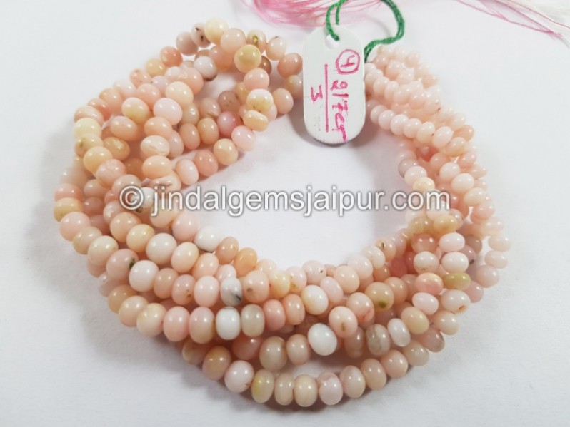 Pink Opal Shaded Smooth Roundelle Beads