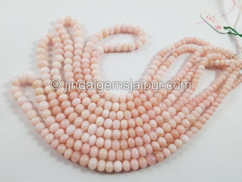 Pink Opal  Smooth Roundelle Beads