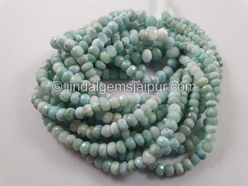 Larimar Faceted Roundelle Beads