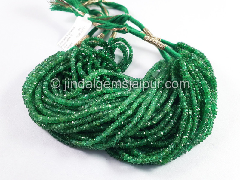 Emerald Faceted Roundelle Shape Beads