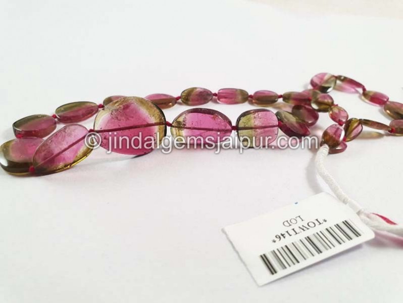 Watermelon Tourmaline Smooth Slices Beads