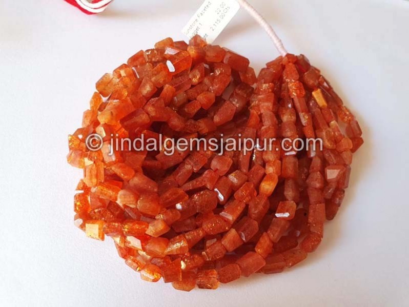 Sunstone Faceted Nugget Shape Beads