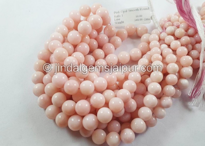 Pink Opal Smooth Round Balls Beads