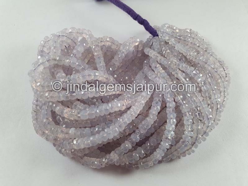 Scorolite Or Lavender Quartz Faceted Roundelle Beads