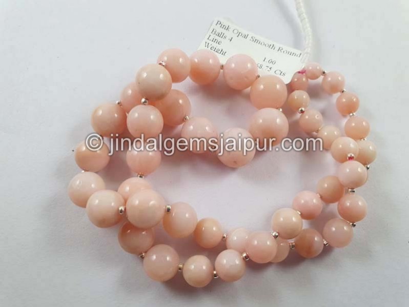 Pink Opal Smooth Round Ball Beads