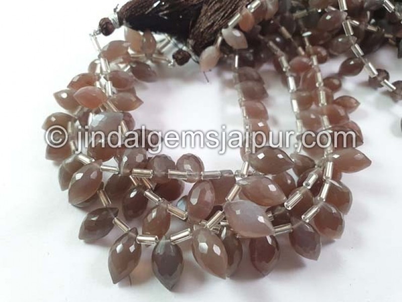 Chocolate Moonstone Faceted Dew Drops Beads