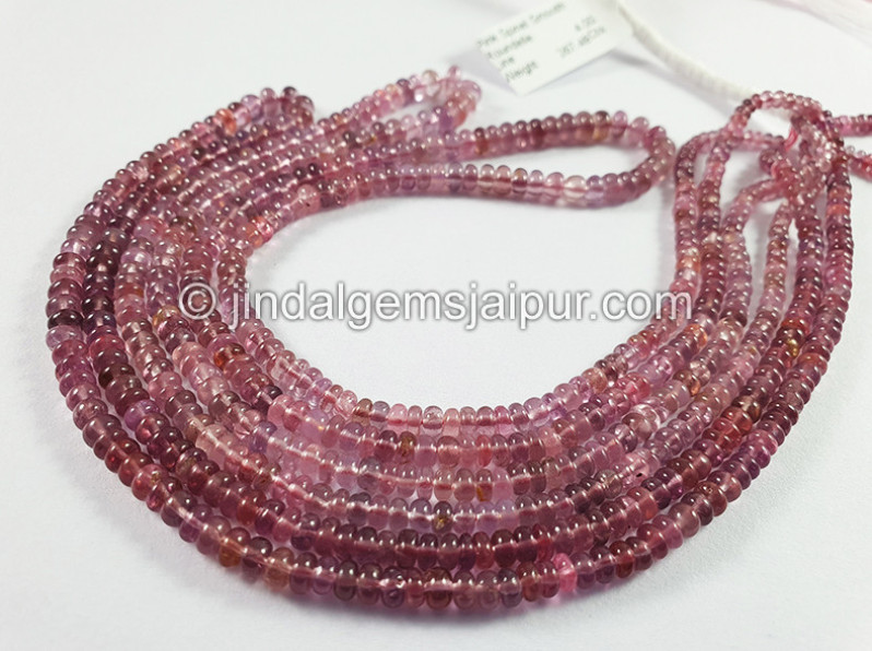 Pink Purple Spinel Smooth Roundelle Shape Beads