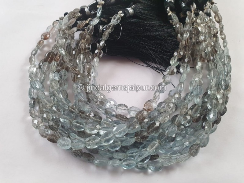 Moss Aquamarine Faceted Oval Beads