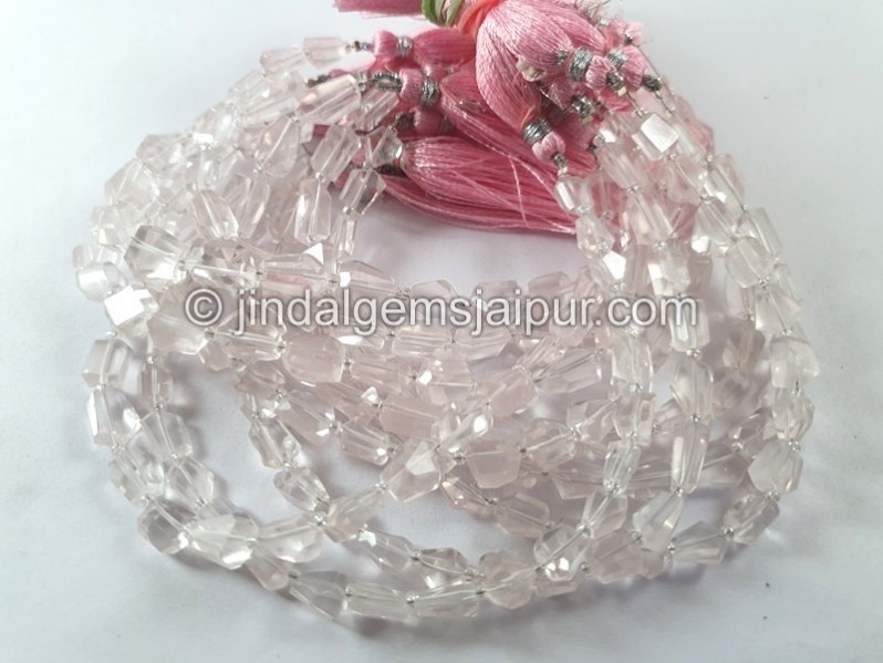 Rose Quartz Faceted Nugget Beads