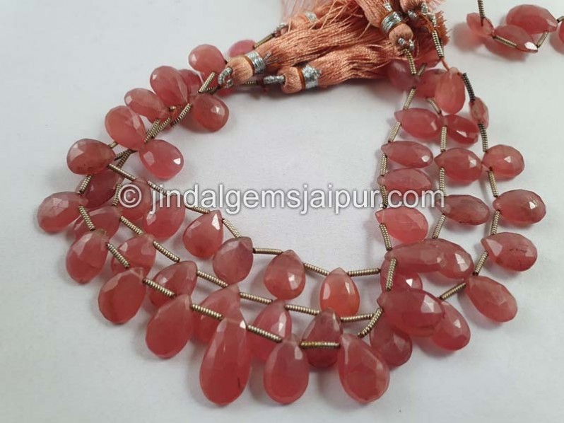 Rhodochrosite Far Faceted Pear Beads