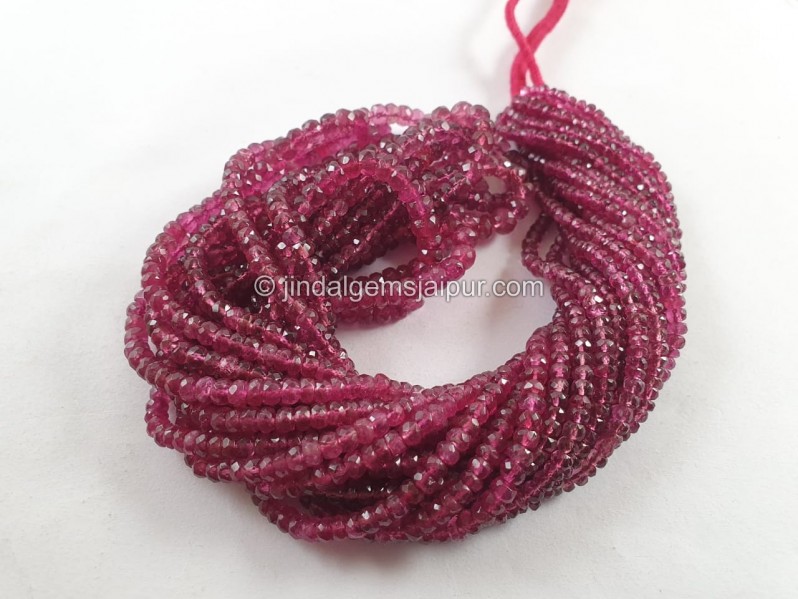 Rubellite Tourmaline Faceted Roundelle Beads