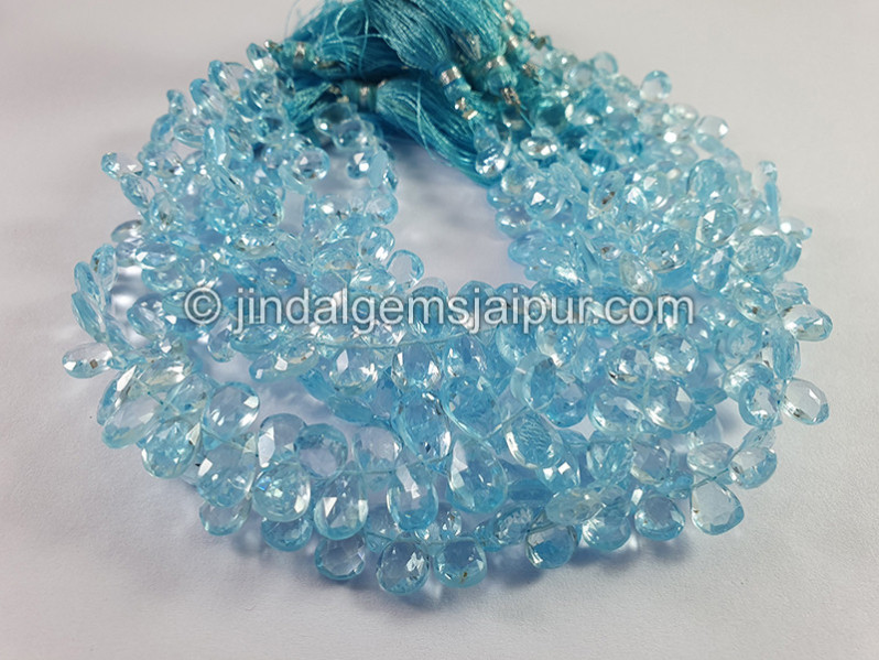 Sky Blue Topaz Faceted Pear Shape Beads