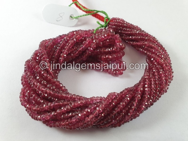 Red Spinel Faceted Roundelle Beads