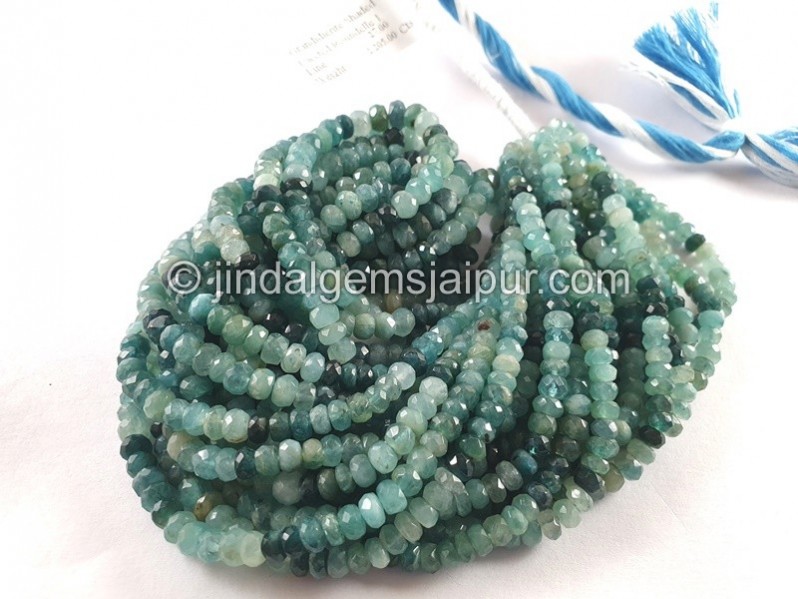 Grandidierite Shaded Faceted Roundelle Beads