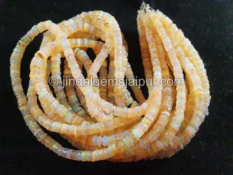 Yellow Ethiopian Opal Smooth Tyre Beads