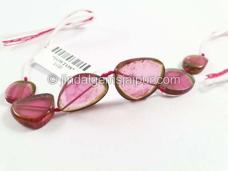 Watermelon Tourmaline Smooth Slices Beads