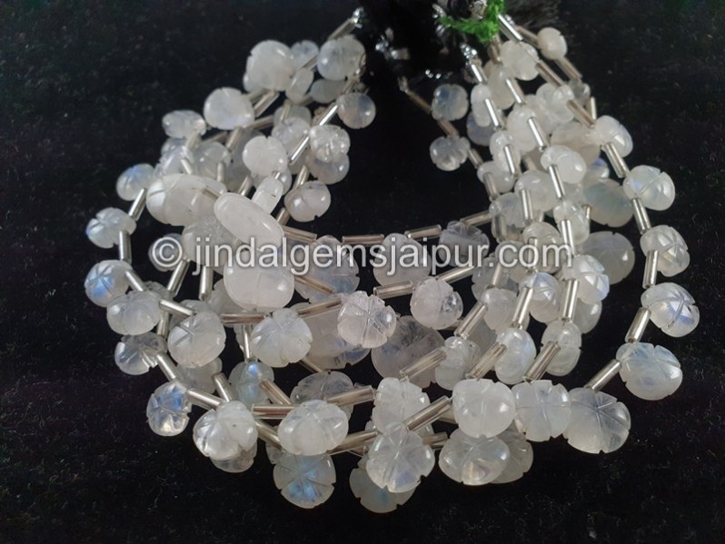 Rainbow Moonstone Carved Heart Shape Beads