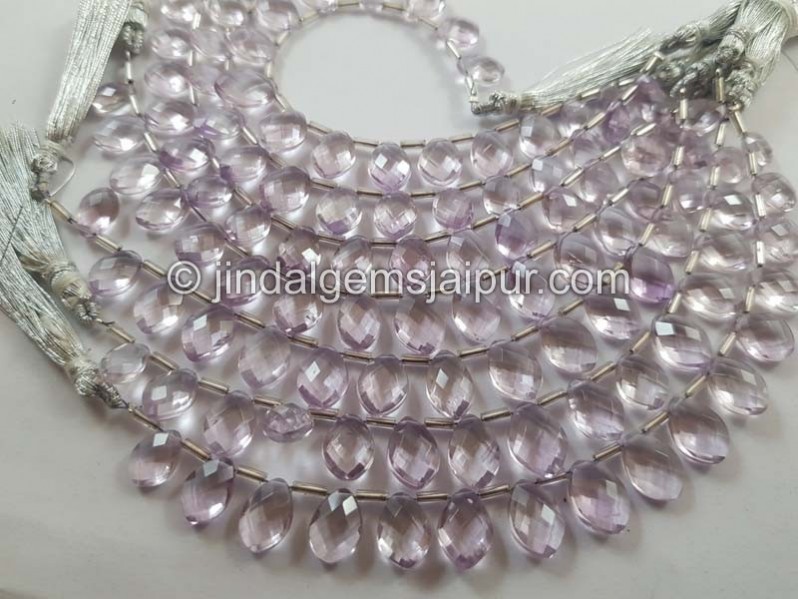 Pink Amethyst Faceted Dolphin Pear Beads