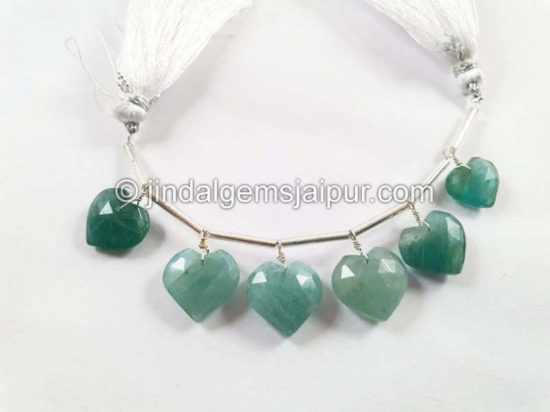 Grandidierite Faceted Heart Beads