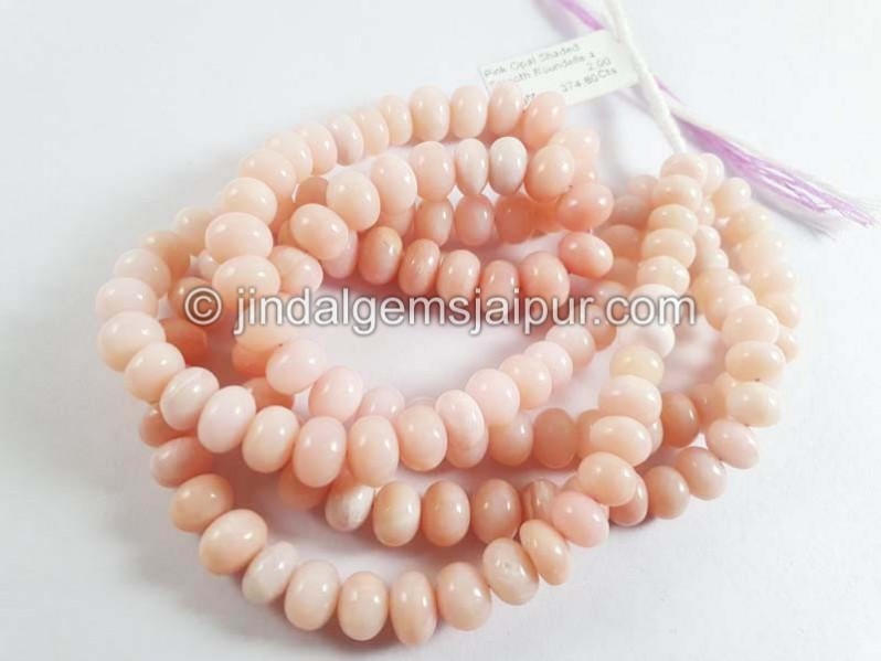 Pink Opal Shaded Smooth Roundelle Beads