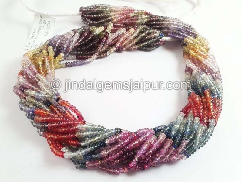 Multi Sapphire Smooth Roundelle Beads