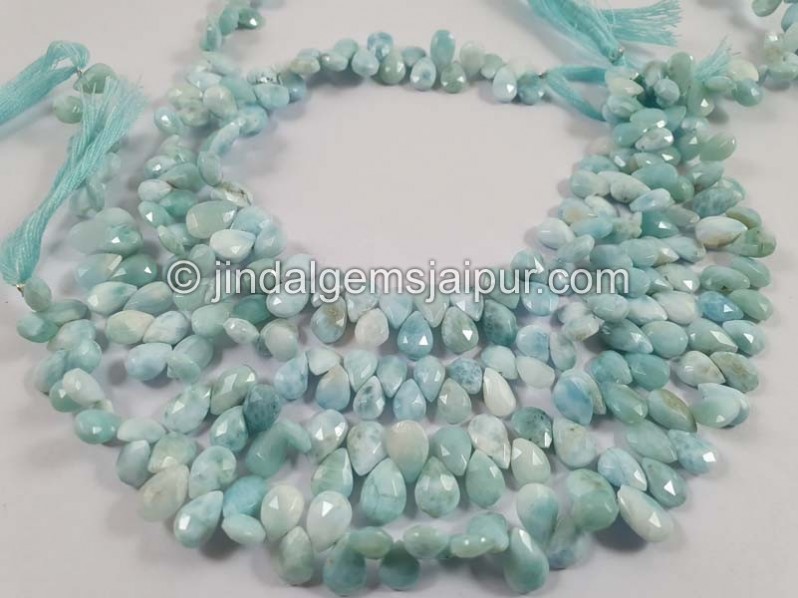 Larimar Faceted Pear Beads