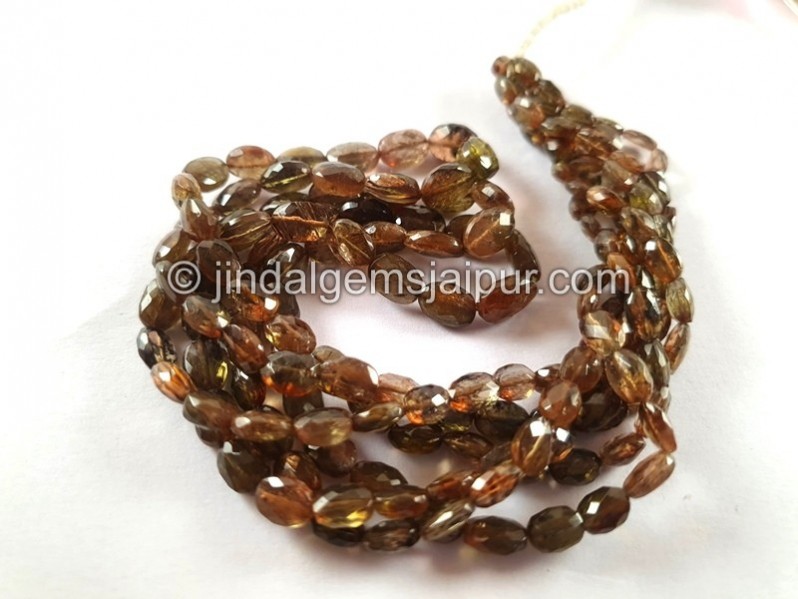 Andalusite Green Faceted Oval Beads