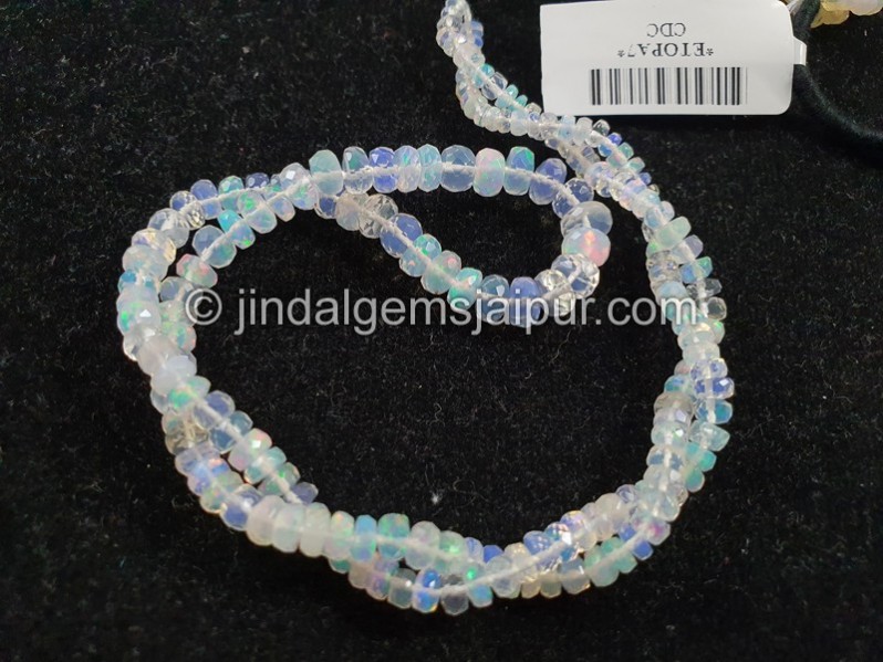 Super White Ethiopian Faceted Roundelle Beads