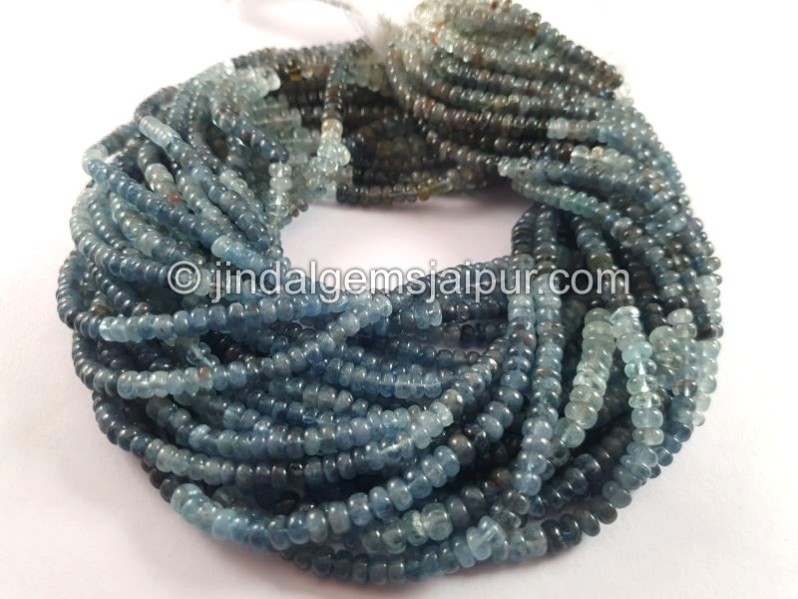 Santa Maria Aquamarine Smooth Roundelle Shape Beads