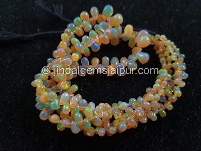 Orange Ethiopian Opal Smooth Drop Beads