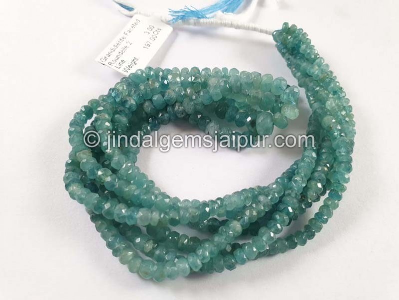 Grandidierite Faceted Roundelle Beads