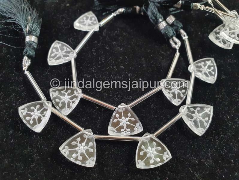 Crystal Carved Triangle Beads