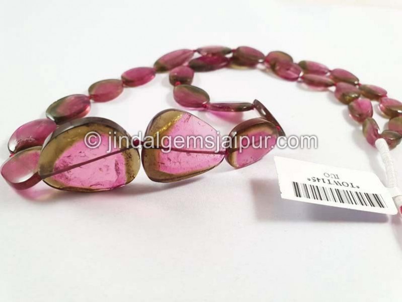 Watermelon Tourmaline Smooth Slices Beads