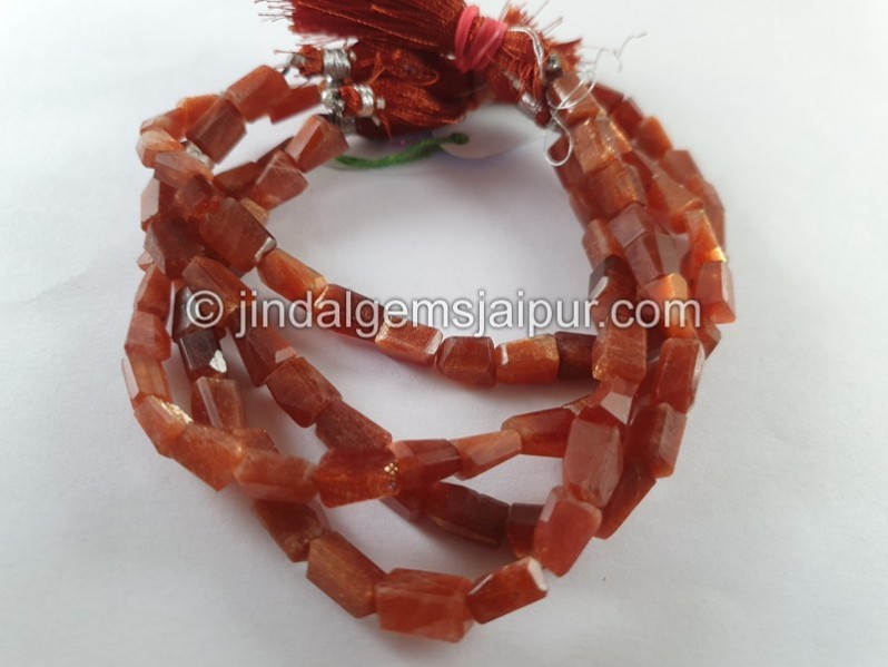 Sunstone Faceted Nugget Beads