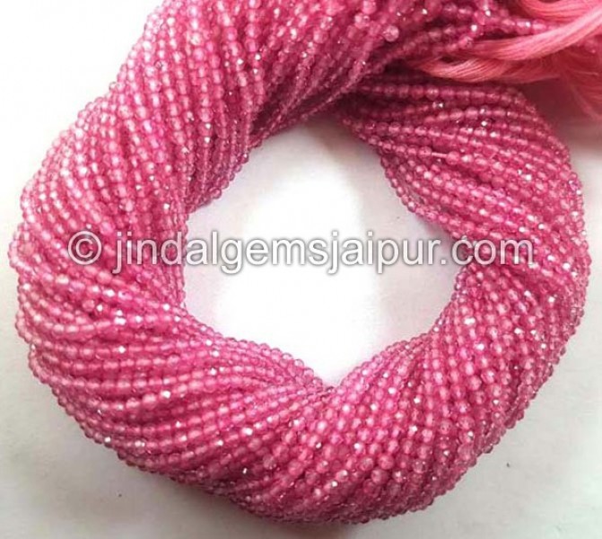 Pink Topaz Faceted Roundelle Shape Beads