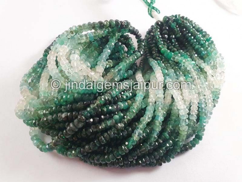 Emerald Shaded Faceted Roundelle Beads