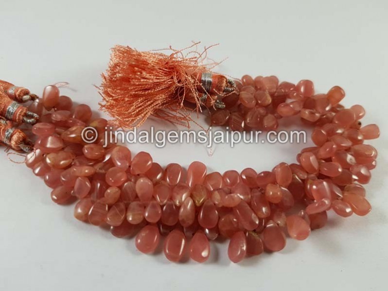 Rhodochrosite Plain Pear Shape Beads