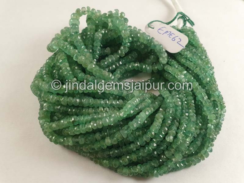 Emerald Faceted Roundelle Beads