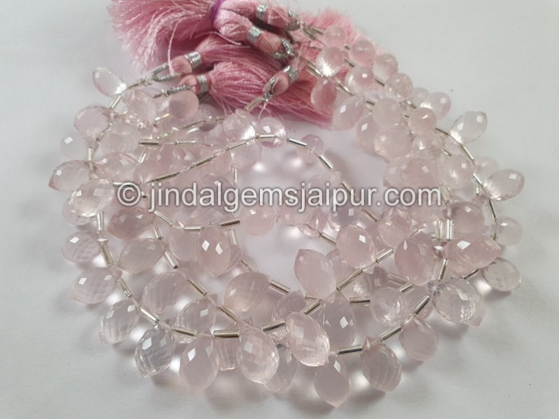 Rose Quartz Faceted Chandelier Drops Beads