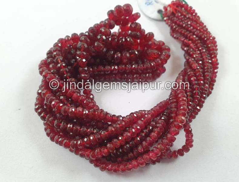 Red Spinel Faceted Roundelle Beads