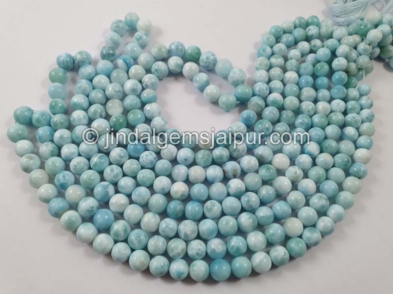 Larimar Smooth Round Balls Beads