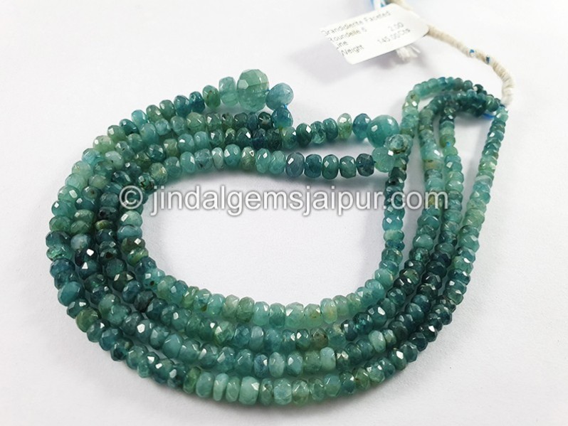 Grandidierite Faceted Roundelle Shape Beads