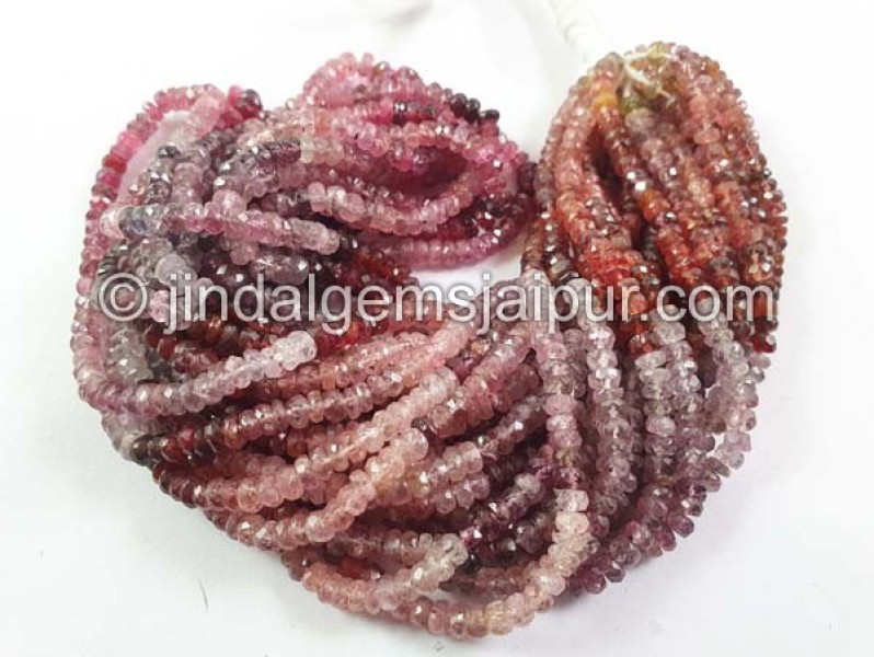 Multi Spinel Faceted Roundelle Beads