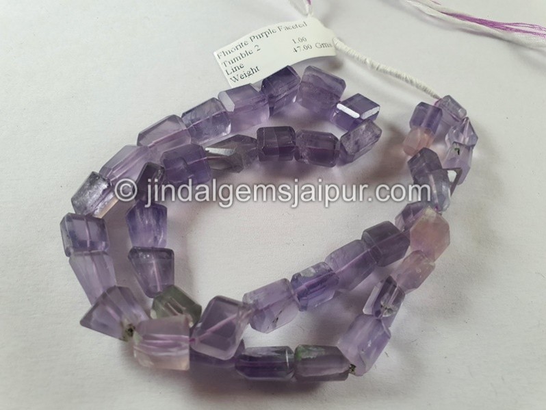 Yttrium Purple Fluorite Faceted Nugget Beads