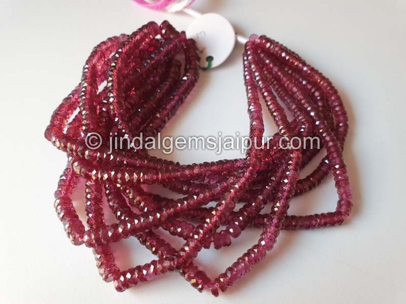 Purple Rhodolite Garnet Faceted Tyre Beads