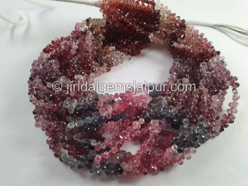 Multi Spinel Faceted Drops Beads