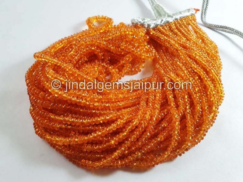 Mandarin Garnet Smooth Roundelle Shape Beads