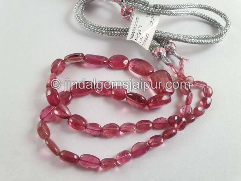 Rubellite Tourmaline Smooth Nuggets Beads