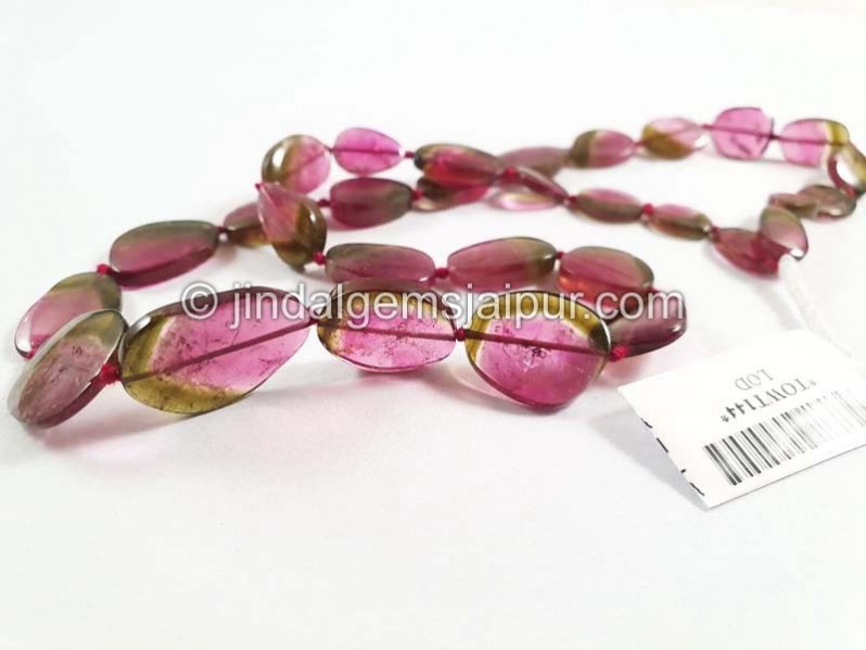 Watermelon Tourmaline Smooth Slices Beads