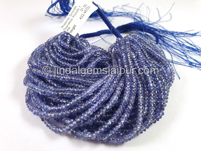 Tanzanite Smooth Roundelle Ponchi Beads